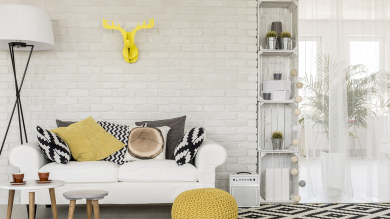 wall with a fake animal head
