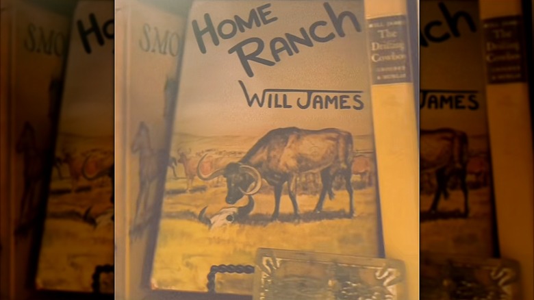 Western books on a shelf